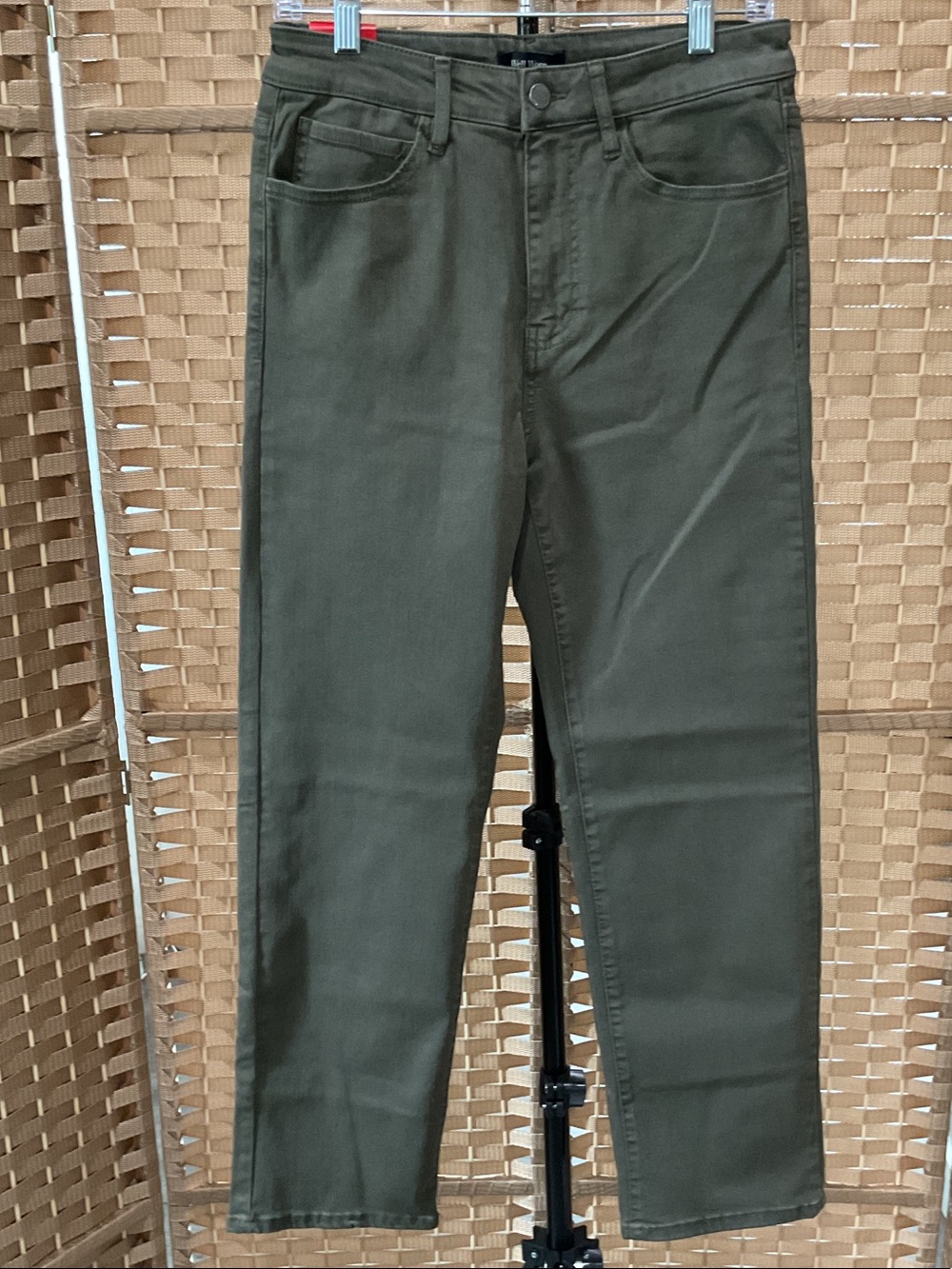 Well Worn Olive Green Straight-Leg Women's Pants